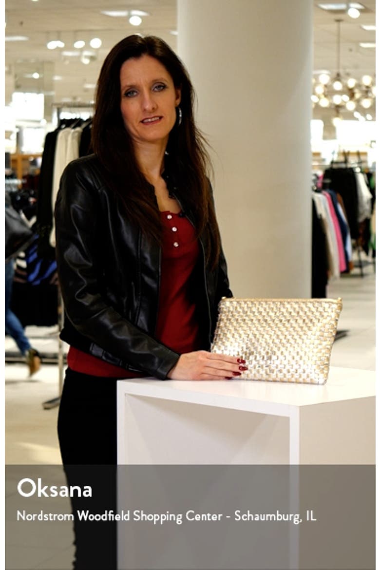 Woven Metallic Leather Clutch with Tabs video