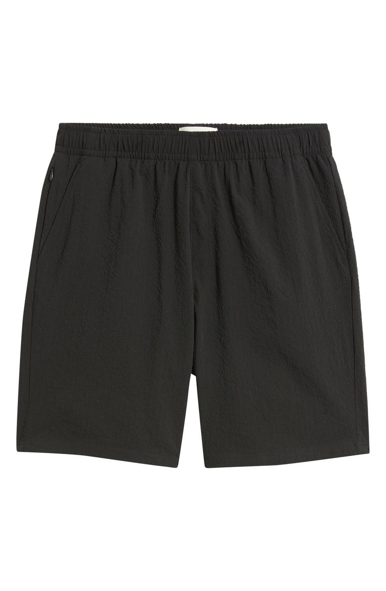 W.R.K Slim Fit Drawstring Seersucker Shorts, Alternate, color, Black