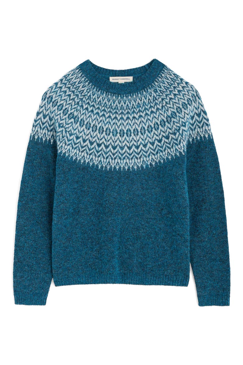 Spruce Frost Fair Isle Wool & Mohair Blend Sweater, Alternate, color, KNIT HELLEBORE SHORE LIMESTONE