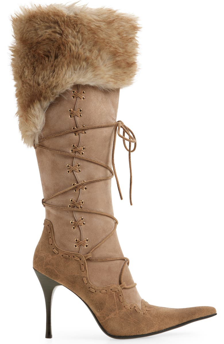 Jeffrey Campbell Verbier Knee High Boot, Alternate, color, Beige Combo