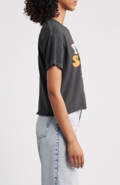 Vinyl Icons Feelin' Spicy Crop Cotton Graphic T-shirt In Black