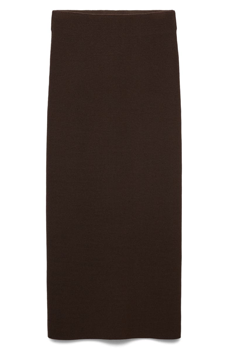MANGO Knit Midi Skirt, Alternate, color, Chocolate