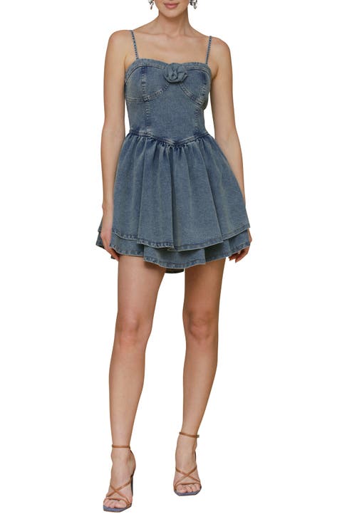 Bustier Denim Minidress