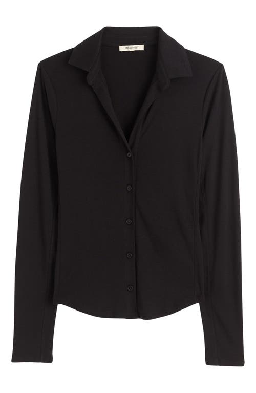 Madewell Camp Long Sleeve Button-up Shirt In Black
