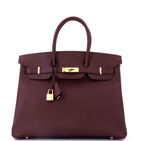Birkin Handbag Red Epsom with Gold Hardware 35