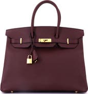 Pre-Owned Hermes Birkin Handbag Red Epsom with Gold Hardware 35