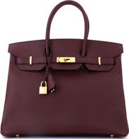 Pre-Owned Hermes Birkin Handbag Red Epsom with Gold Hardware 35