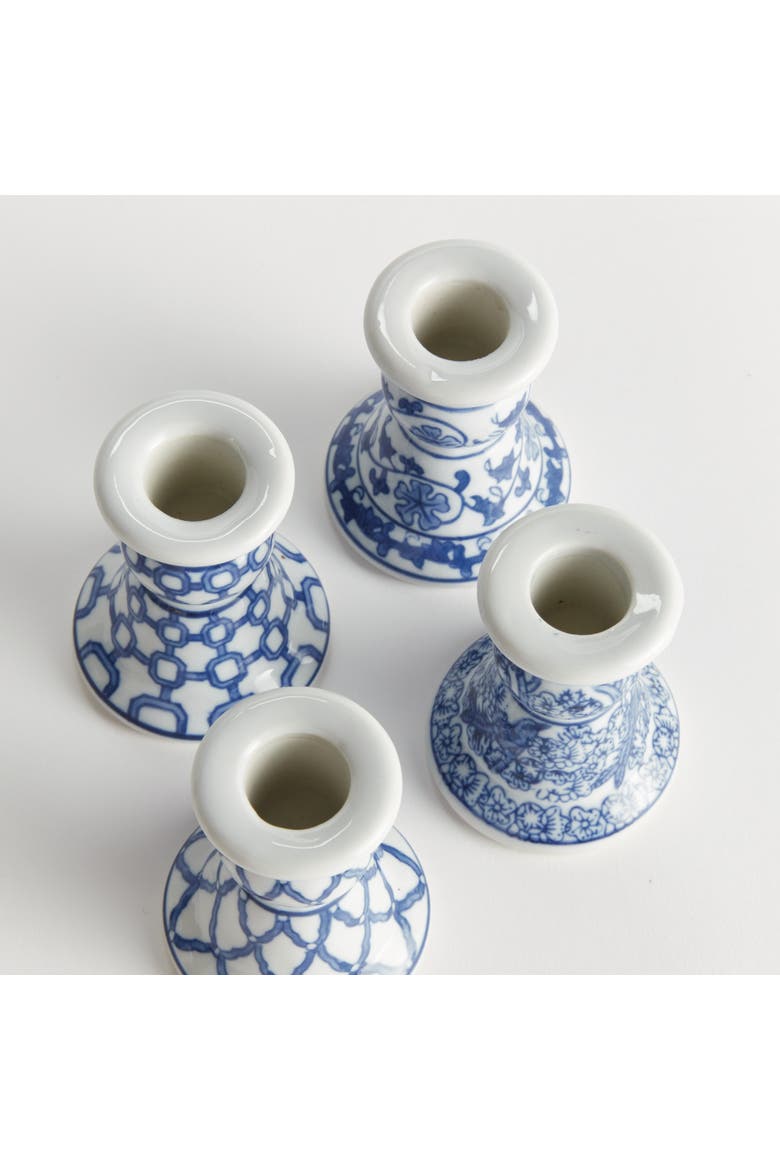 Barclay Butera Dynasty Mini Taper Holders, Set of 4, Alternate, color, Blue
