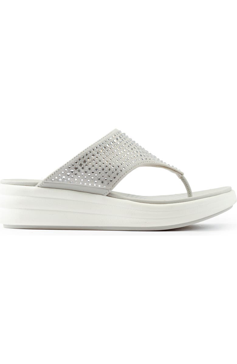 Clarks<sup>®</sup> Drift Jaunt Sandal Platform Flip Flop, Main, color, Silver