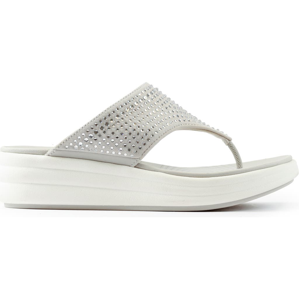 Clarks ® Drift Jaunt Sandal Platform Flip Flop In Silver