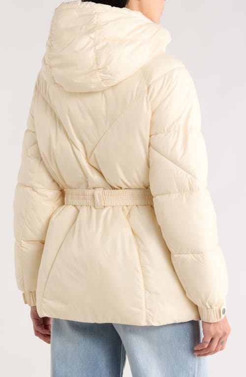 Bcbgeneration Missy Belted Puffer Coat In Neutral