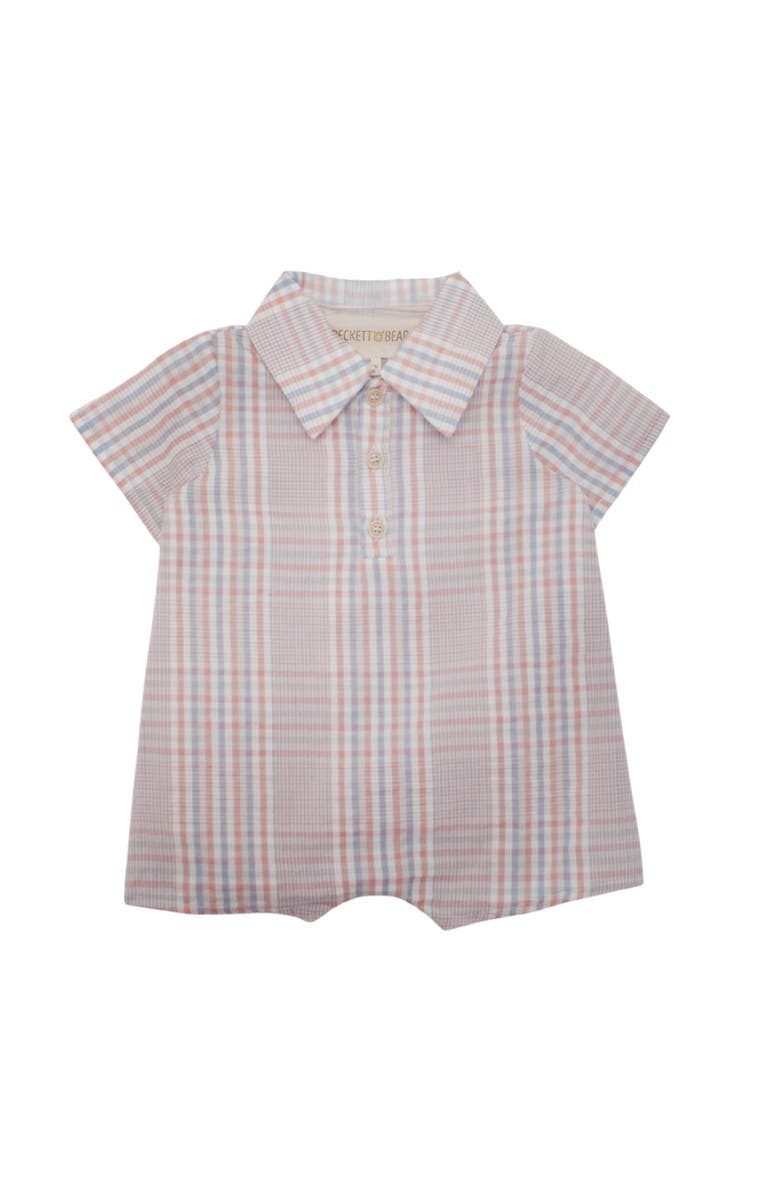 Beckett and Bear Sawyer Short Sleeve Romper, Main, color, Red