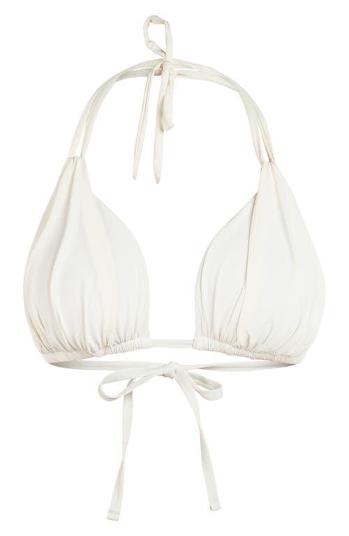 La Blanca Island Goddess Halter Triangle Bikini Top In White