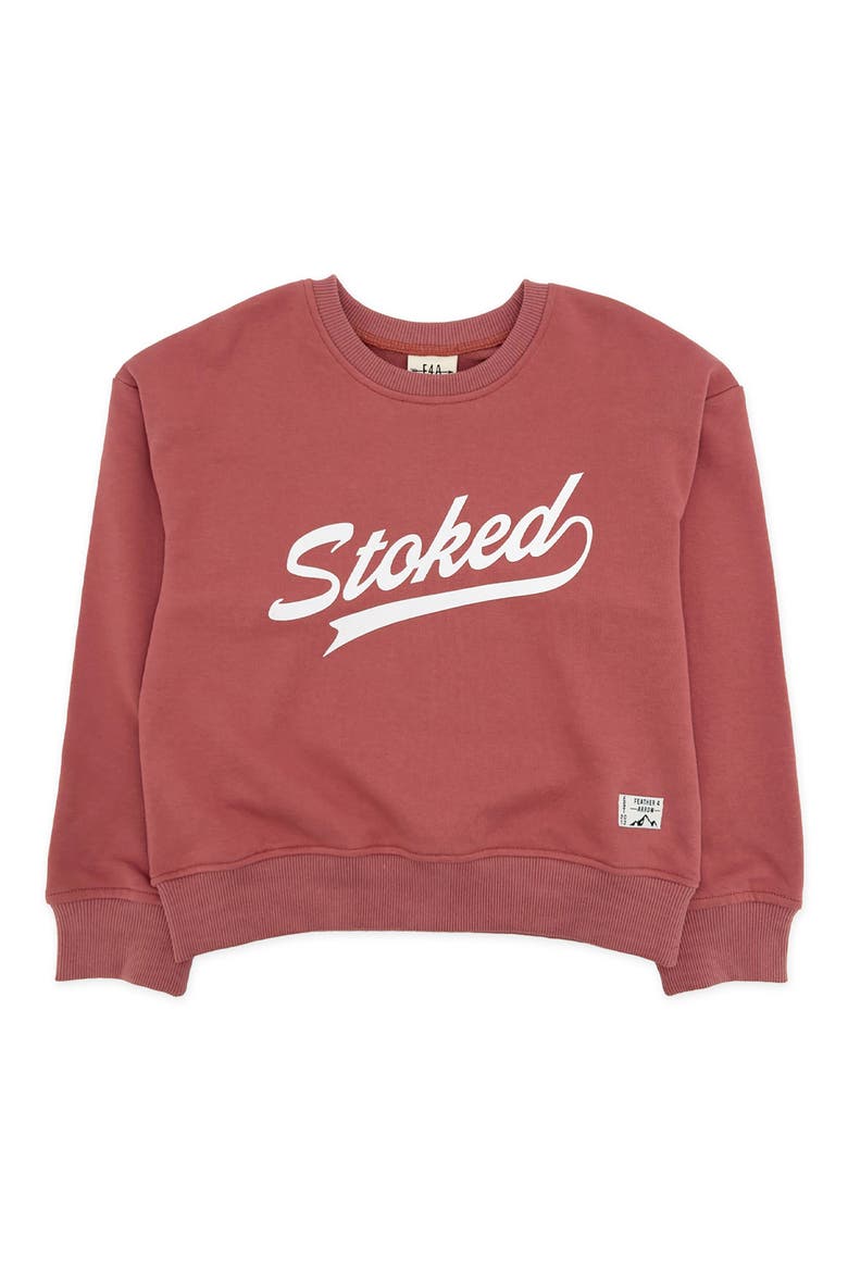 Ryder Stoked Cotton Blend Graphic Sweatshirt, Main, color, CANYON RED