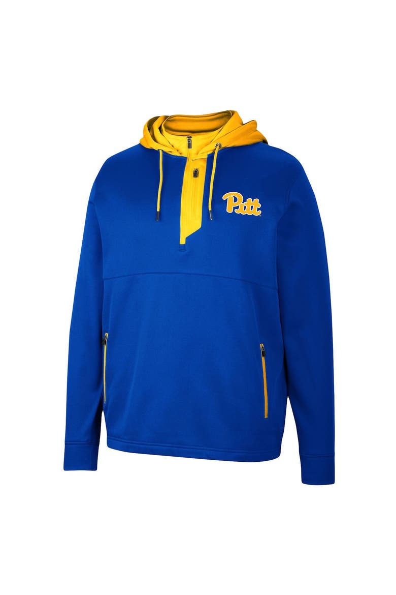 Men's Colosseum Royal Pitt Panthers Luge 3.0 Quarter-Zip Hoodie, Alternate, color, Royal
