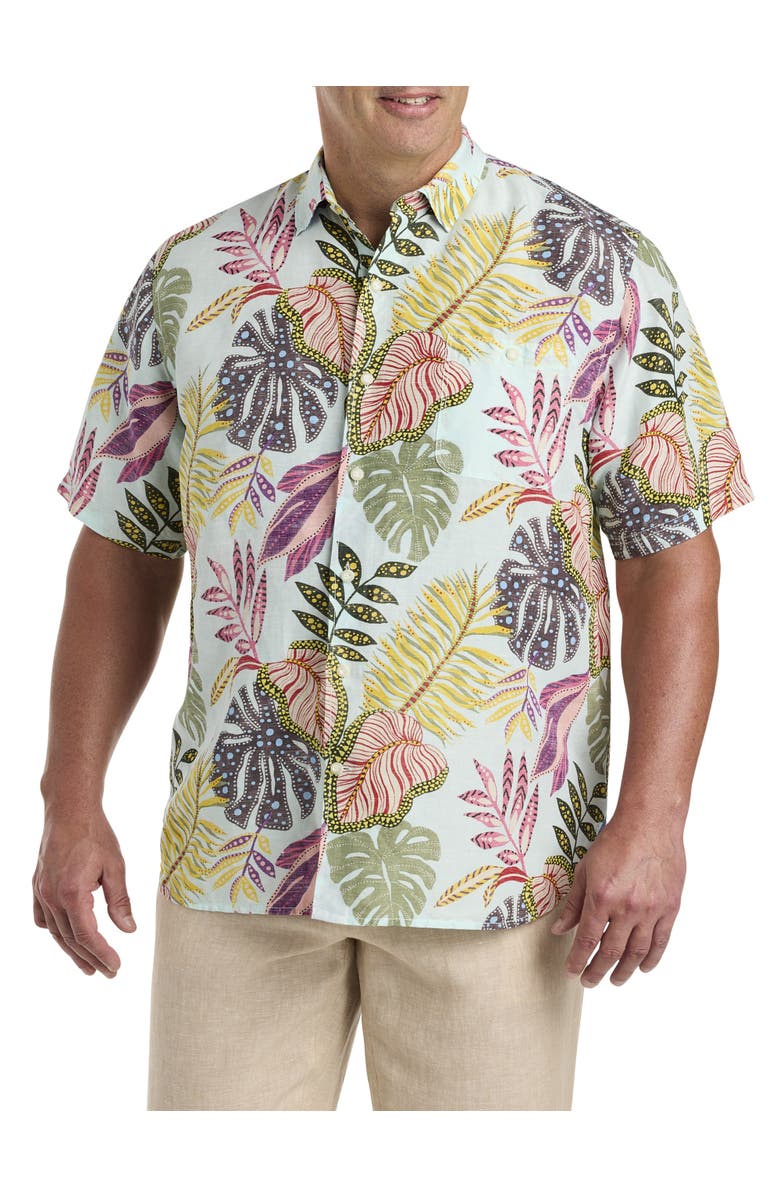 Tommy Bahama Big & Tall Sand Linen Retro Vines Sport Shirt, Main, color, 