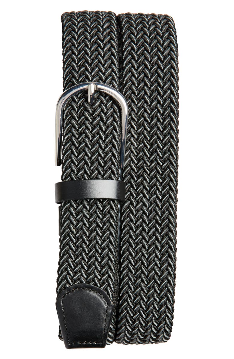 Nordstrom Koa Woven Elastic Belt, Main, color, Black- Grey