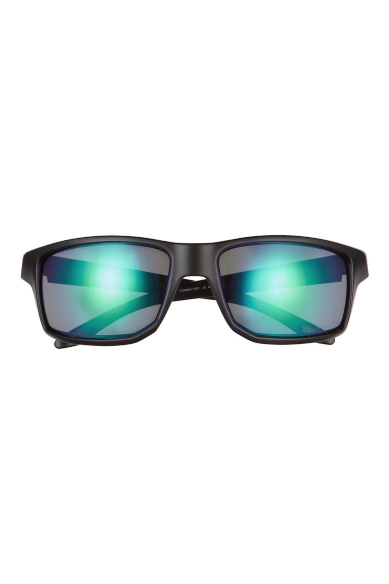Gibston 61mm Wrap Sunglasses, Main, color, MATTE BLACK/ PRIZM JADE