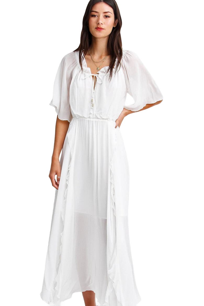 amour amour ruffled midi dress Belle & Bloom Women's Amour Ruffled Midi Dress