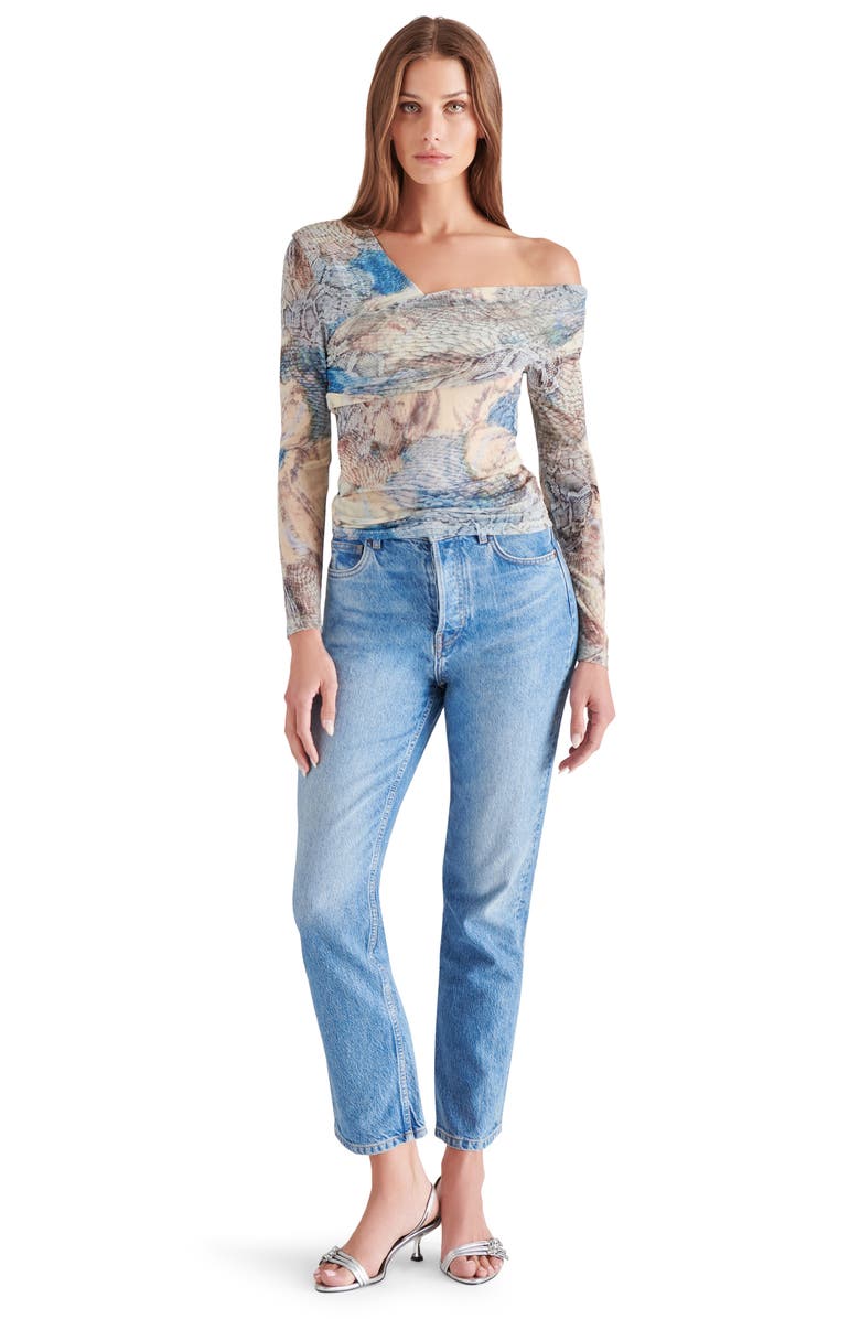 Steve Madden Pacie One-Shoulder Mesh Top, Alternate, color, 