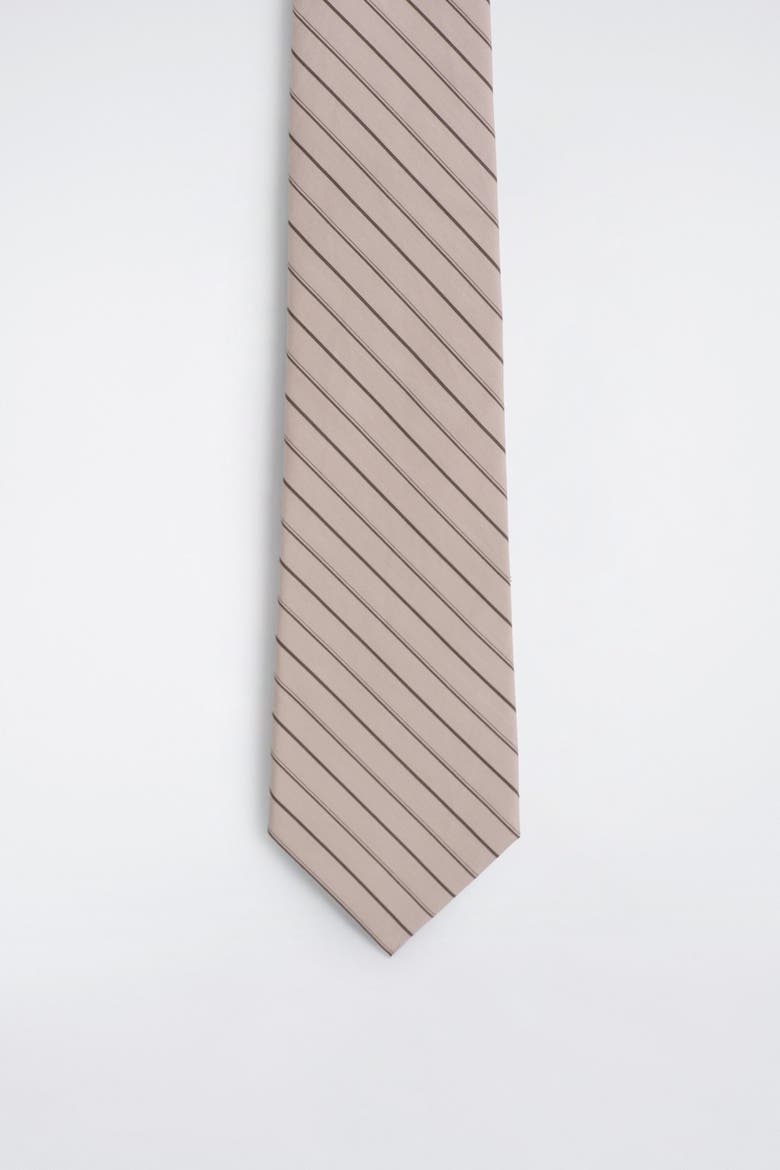 Striped Cotton-silk Tie, Main, color, PINK / BROWN / STRIPED