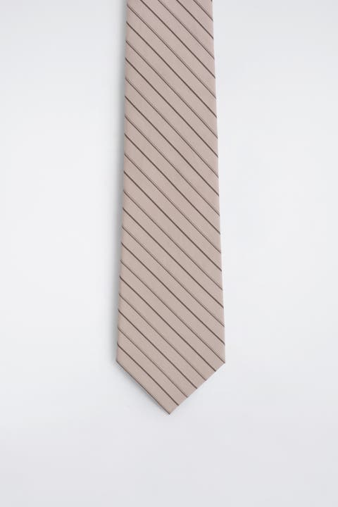 Striped Cotton-silk Tie