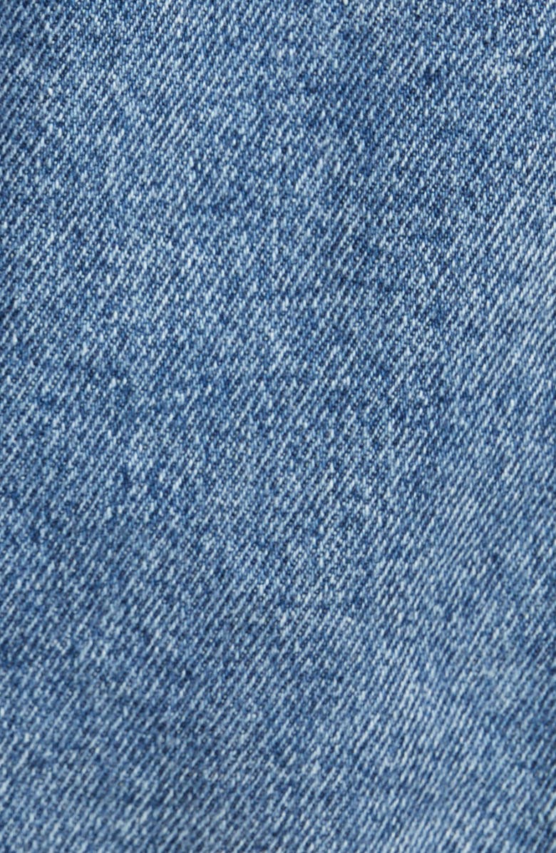 River Island Frill Denim Trucker Jacket, Alternate, color, 