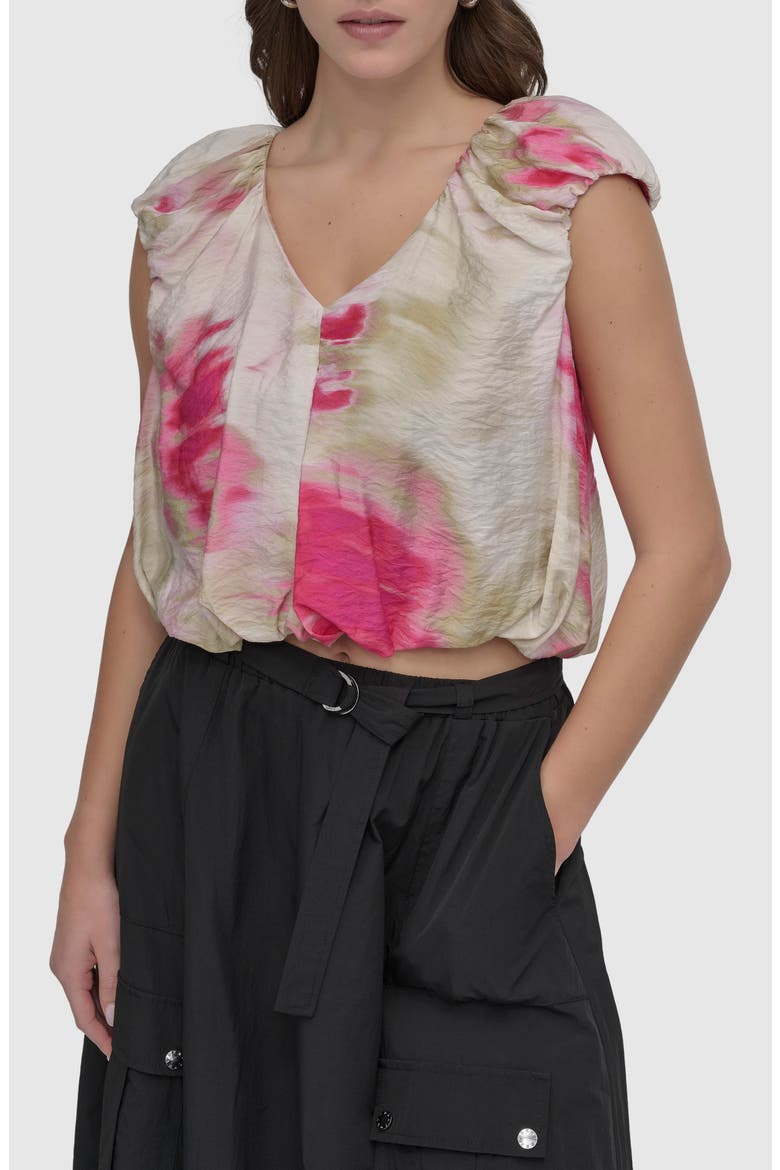 Printed Rumple Voile Top, Main, color, MAY WATERCOLOR