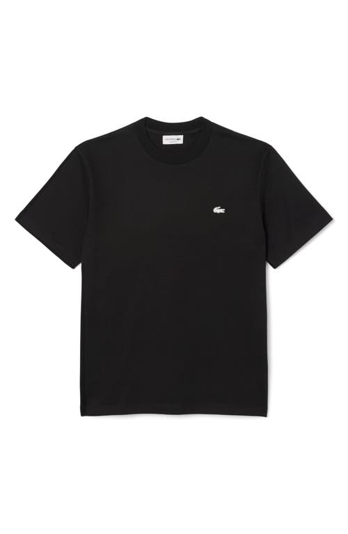 Lacoste Embroidered-logo Cotton T-shirt In Black