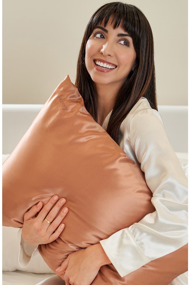Mulberry Silk Pillowcase, Alternate, color, CINNAMON