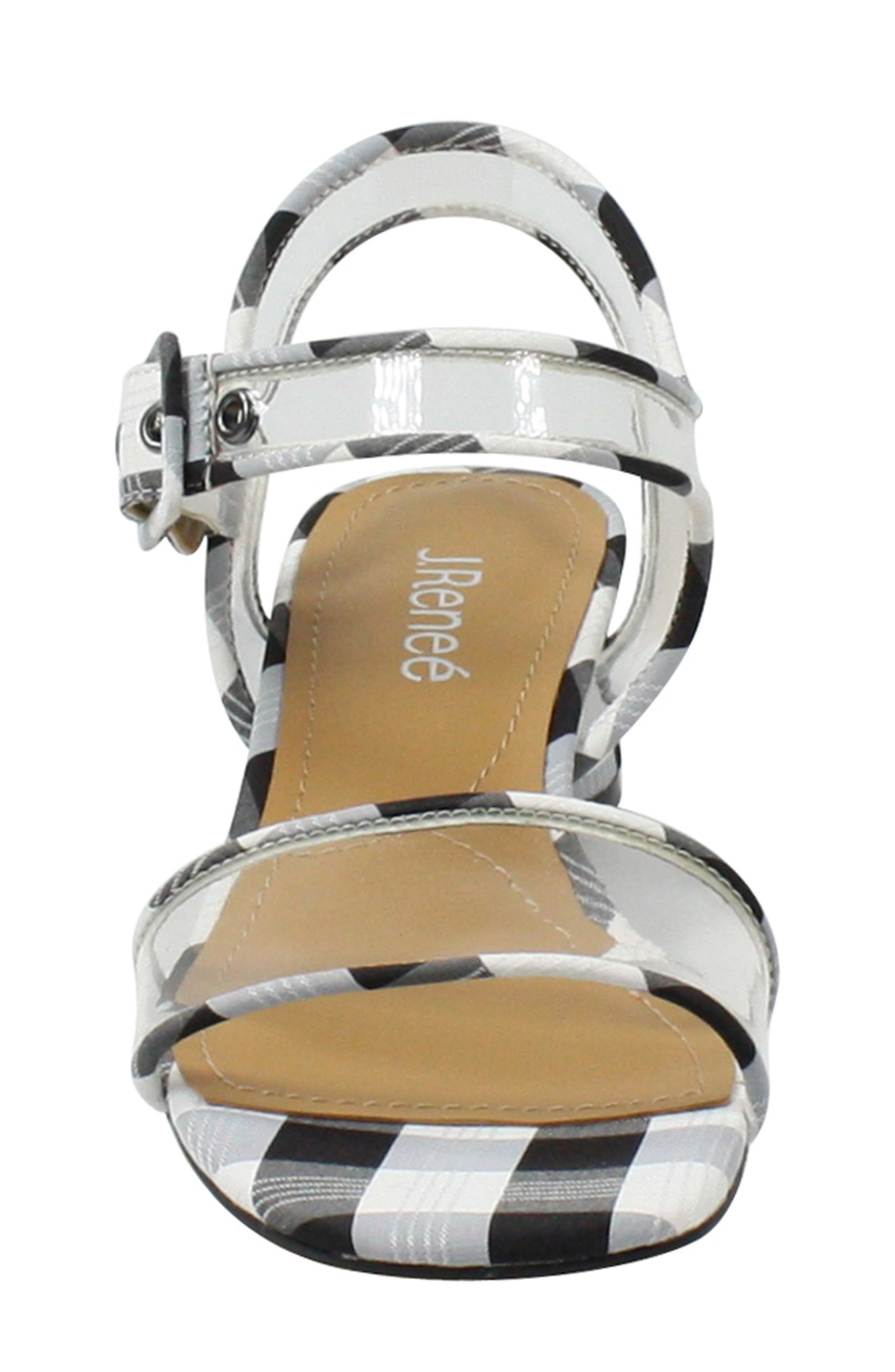 J.Renée Florencio Sandal, Alternate, color, BLACK/ WHITE GINGHAM/ CLEAR