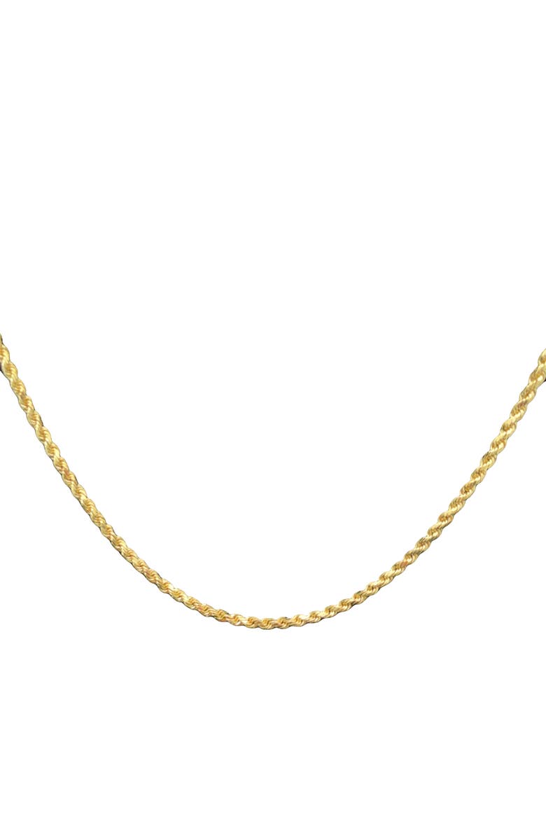 Ancona Jewelry 14K Diamond Cut Rope 2.2mm 16in Chain Necklace, Main, color, Yellow Gold