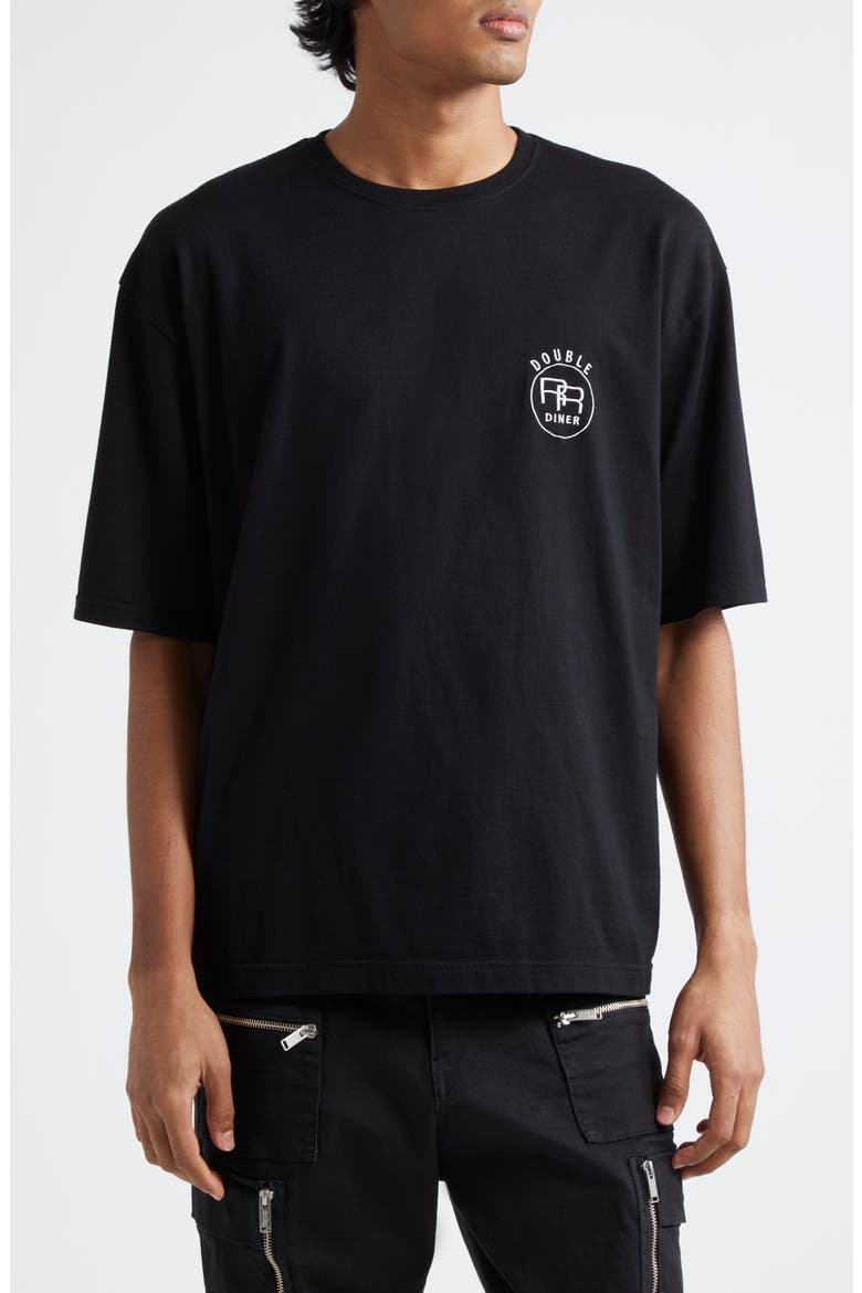 'Twin Peaks' Cotton Graphic T-Shirt, Main, color, BLACK