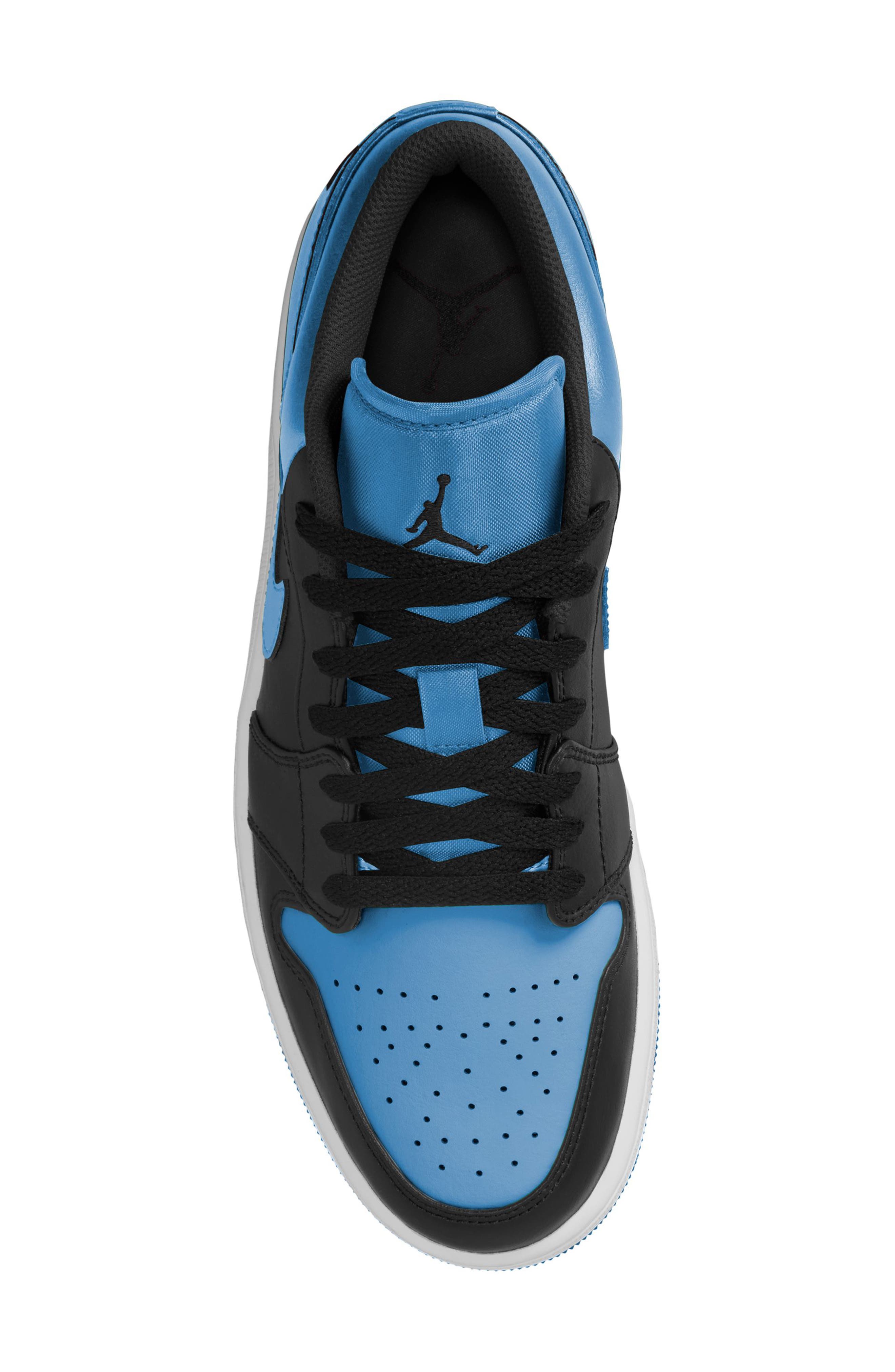 Jordan Air Jordan 1 Low Basketball Sneaker, Alternate, color, Black/ Black/ University Blue
