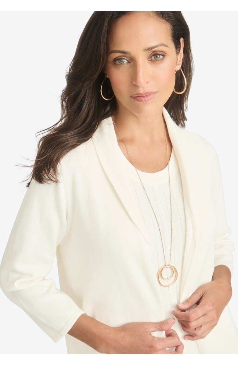 Jessica London 2-Piece Sweater Jacket Dress, Alternate, color, Dark Olive Green