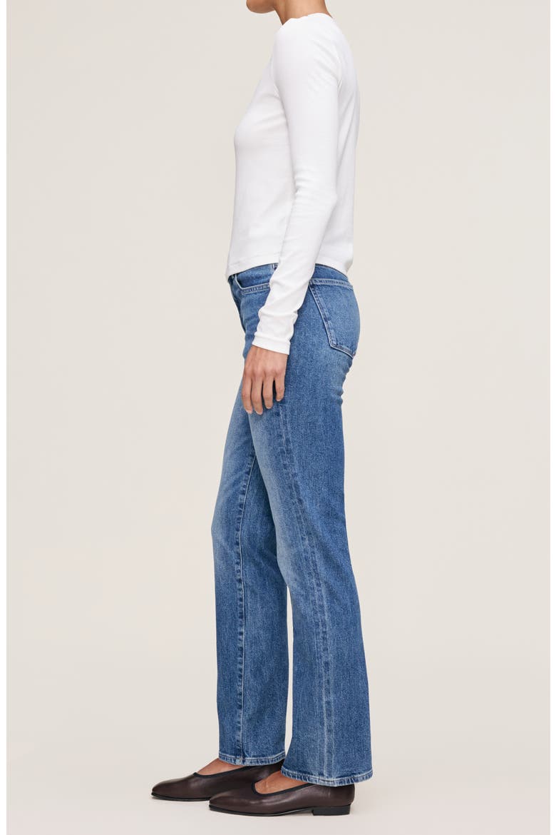 Patti High Waist Straight Leg Jeans, Alternate, color, OPAL BEACH CUFFED