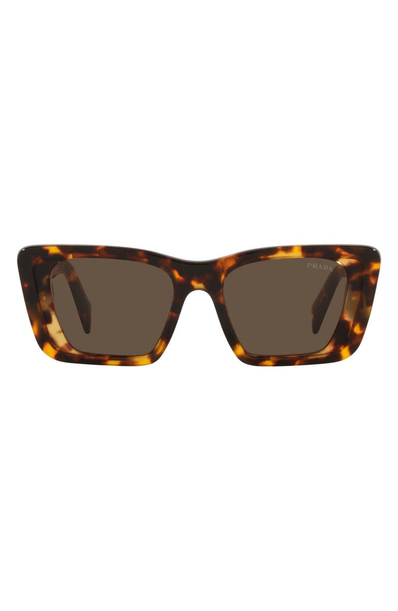 Prada 51mm Butterfly Sunglasses, Main, color, Havana Honey/ Dark Brown