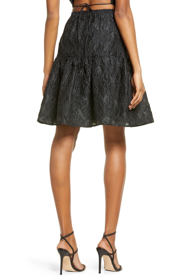 Demi Floral Jacquard Skirt, Alternate, color, BLACK