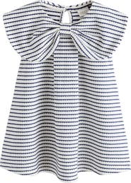 NEXT Kids' Stripe Frill Collar Dress