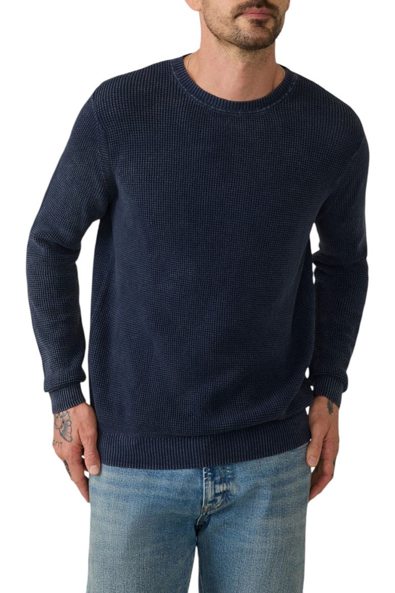 Sunwash Organic Cotton Crewneck Sweater, Main, color, BLUE NIGHTS