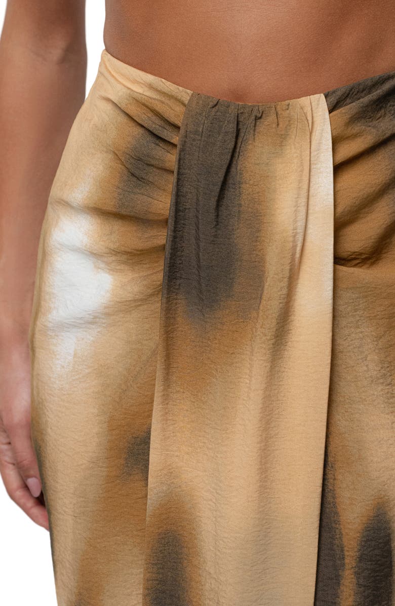 JLUXLABEL Abstract Print Drape Front Maxi Skirt, Alternate, color,