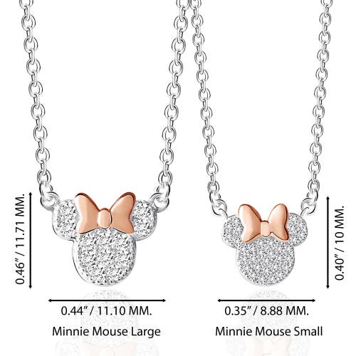 Disney Silver Plated Cubic Zirconia Mommy & Me Necklace Set In Silver