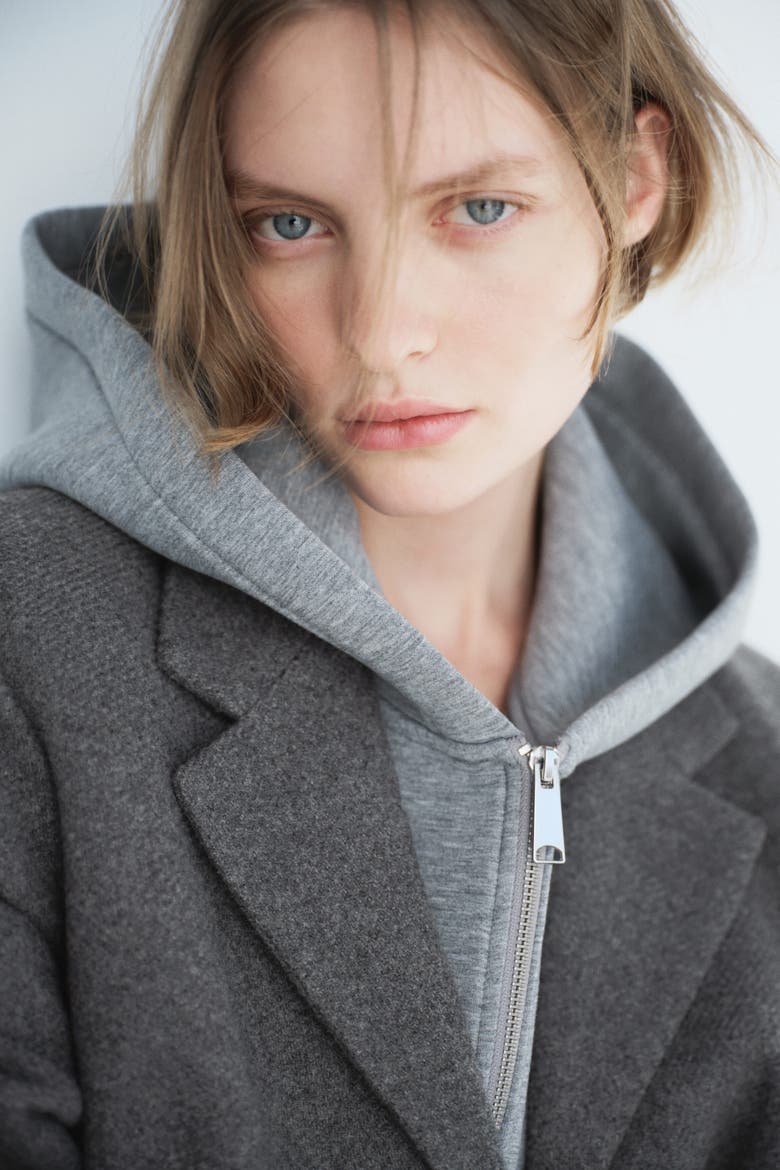 Wool-blend Jacket, Alternate, color, Gray melange