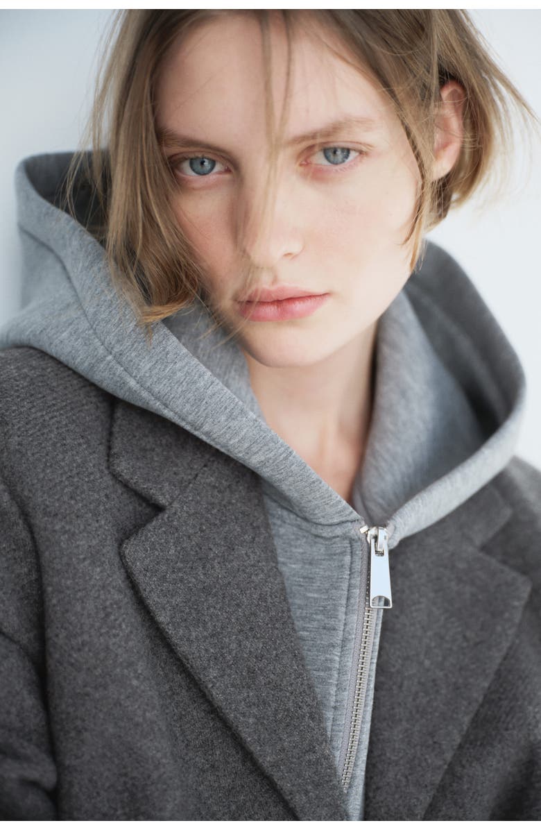 H&M Wool-blend Blazer, Alternate, color, Gray Melange