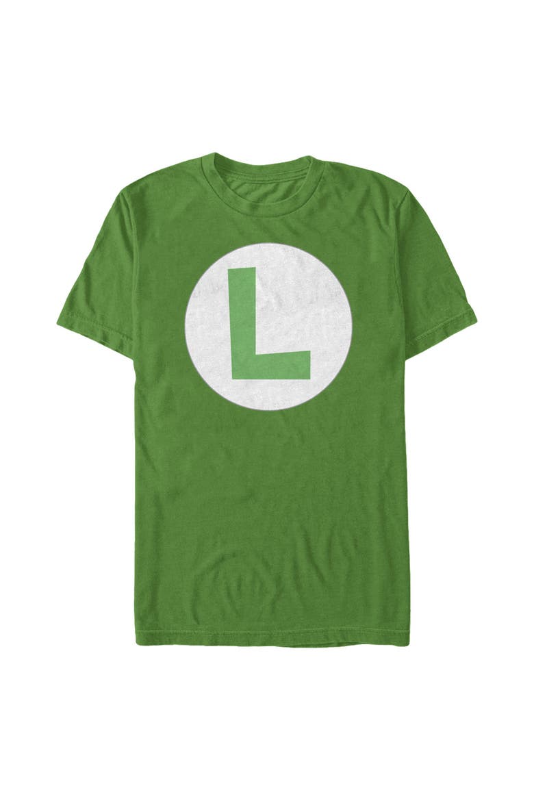 Men's Nintendo Luigi Circle Icon  Graphic T-Shirt, Main, color, Kelly Green