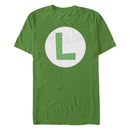 Nintendo Luigi Circle Icon  Graphic T-shirt In Green