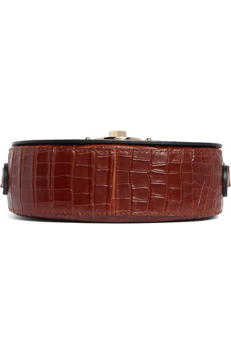 Longchamp Cavalcade Croc Embossed Small Crossbody Bag, Alternate, color, Cognac