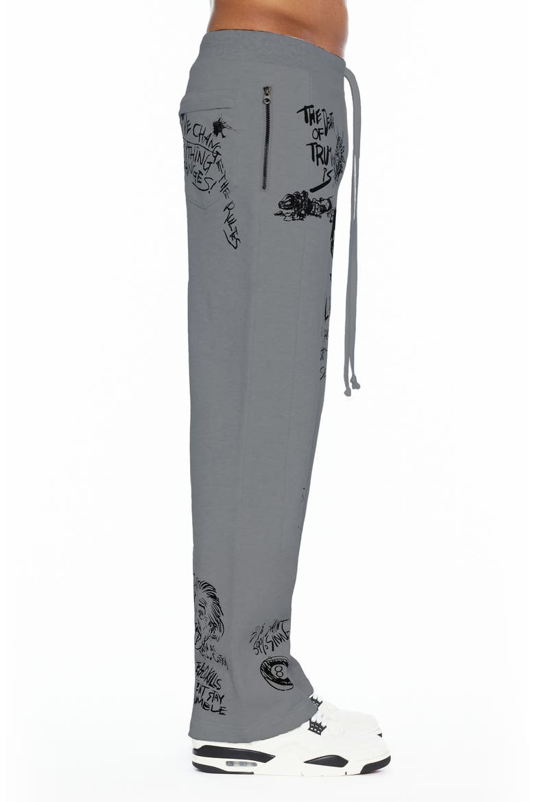 Graphic French Terry Sweatpants, Alternate, color, HEATHER GREY