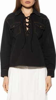 Alexia Admor Thalina Lace-Up Western Shirt