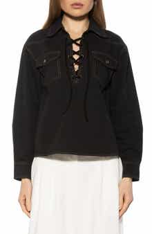 Alexia Admor Thalina Lace-Up Western Shirt
